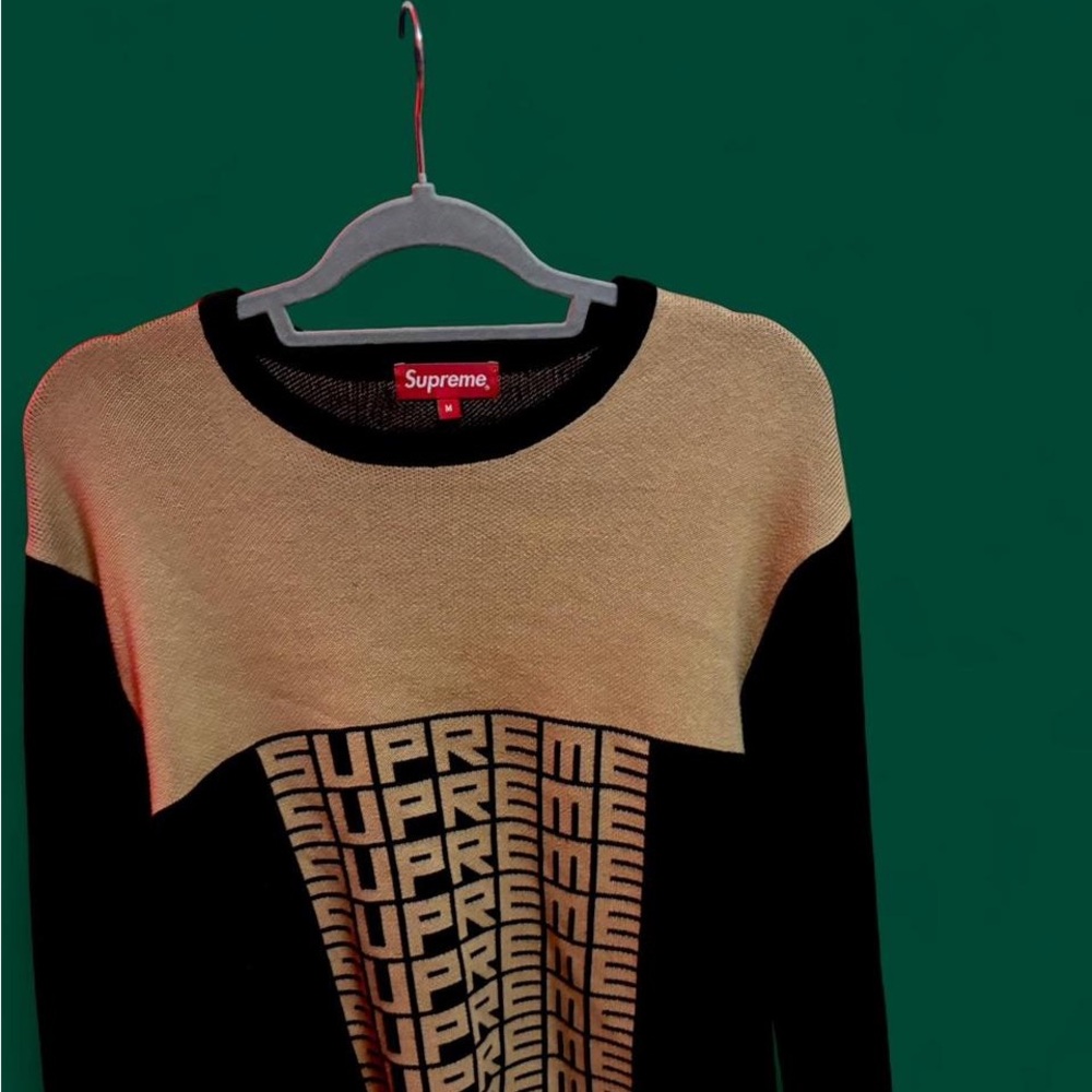 Supreme Black and Gold Knit Top